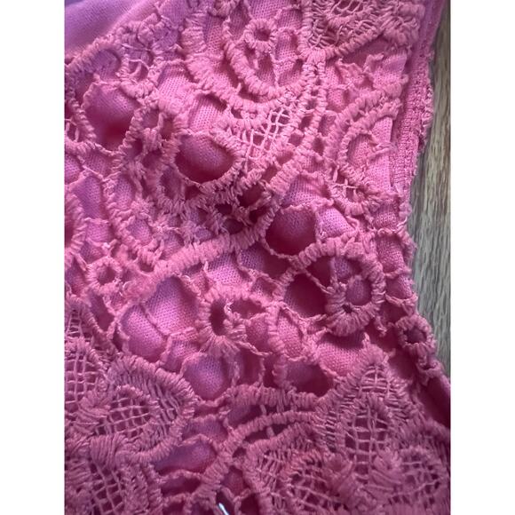 Japna Coral Colored Slightly Cropped Lace Tank, Women's Small - Picture 5 of 5